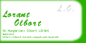 lorant olbort business card