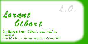 lorant olbort business card